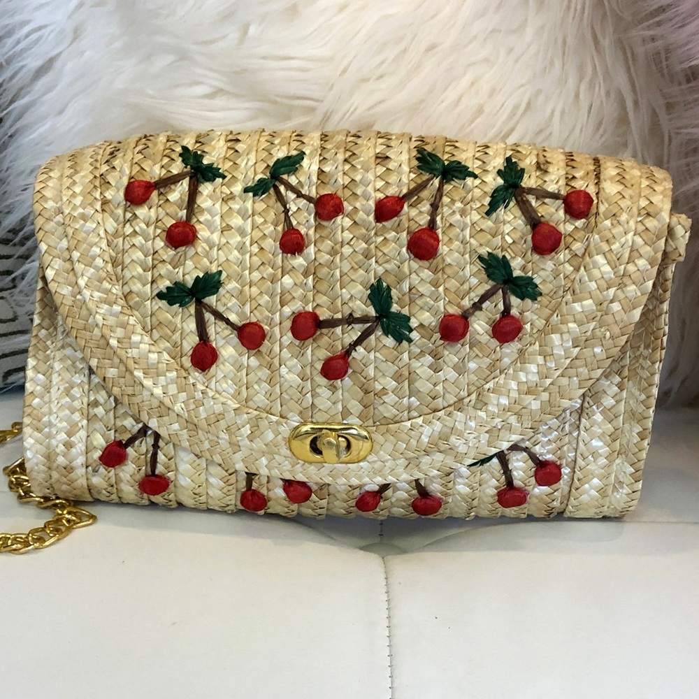Cherry straw bag